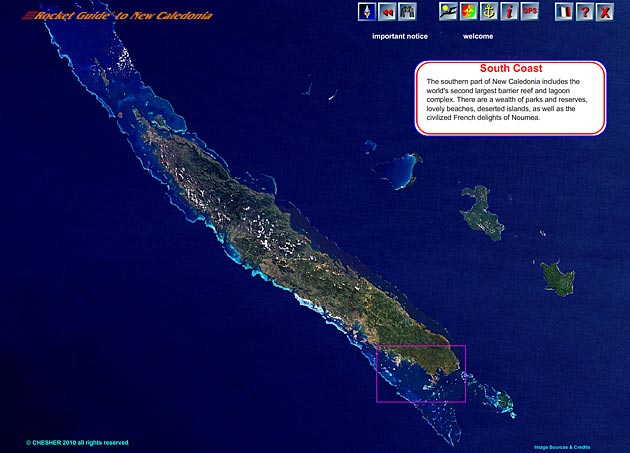 cruising guide to new caledonia satellite image